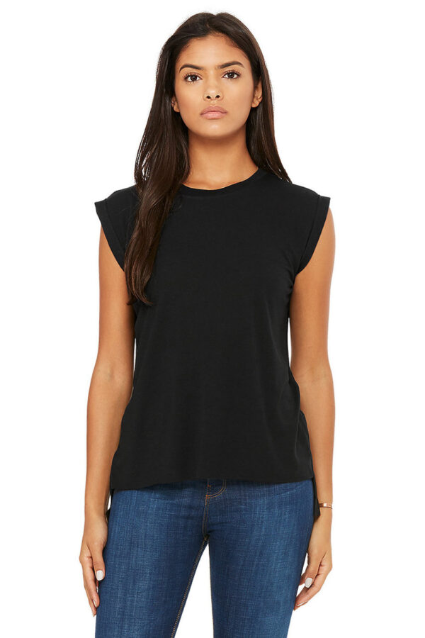 Bella+Canvas 8804 Women's Flowy Muscle Tee With Rolled Cuff